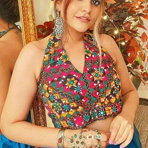 Single Afghan Bracelet with Multicolor Stones, Chain Link Bracelet